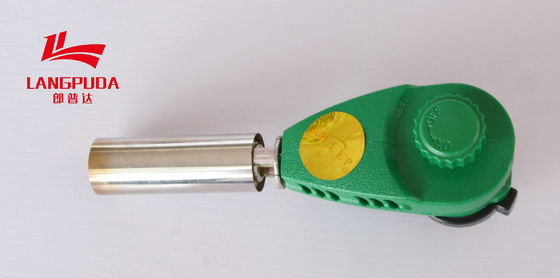 Antorcha plástica de acero inoxidable verde de la calefacción de gas del 16cm
